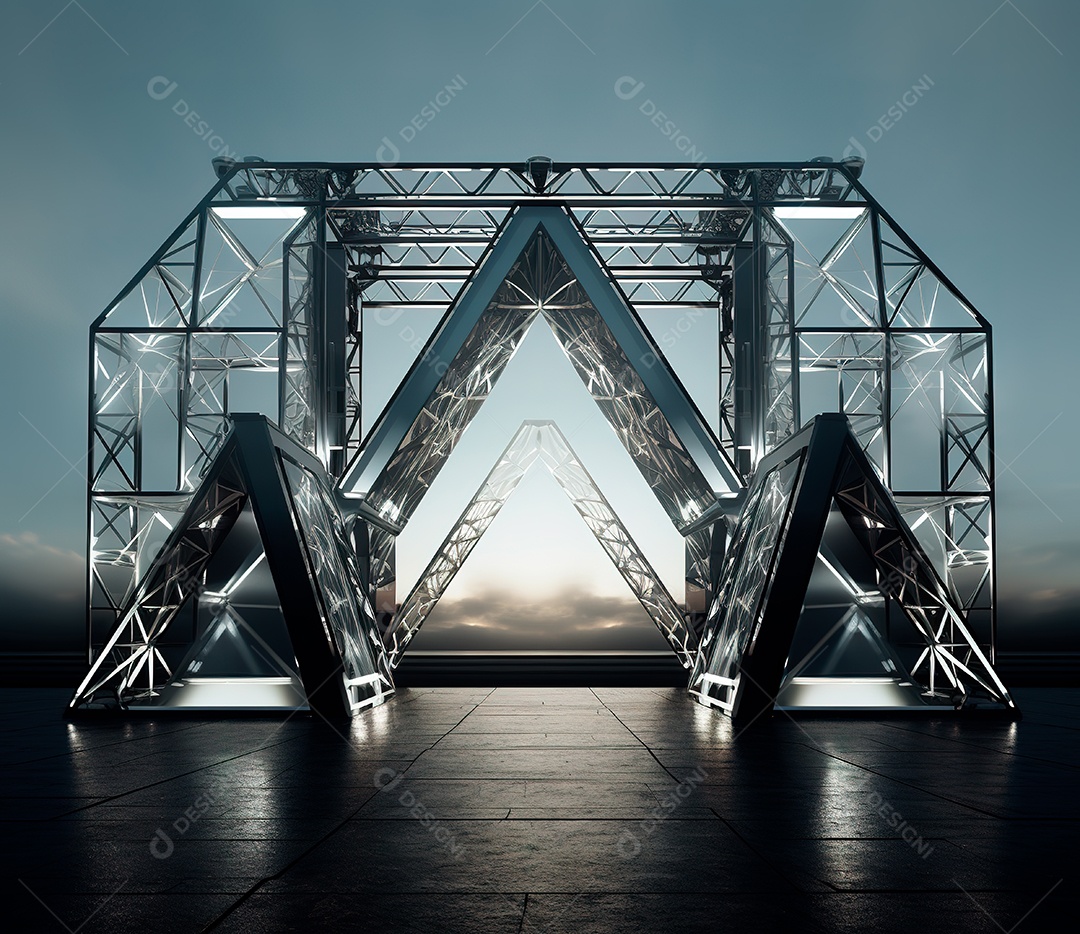 Fotografia de estrutura de ferro, estilo de palco de metal