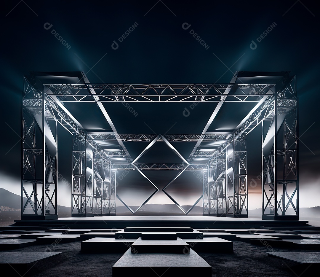 Fotografia de estrutura de ferro, estilo de palco de metal