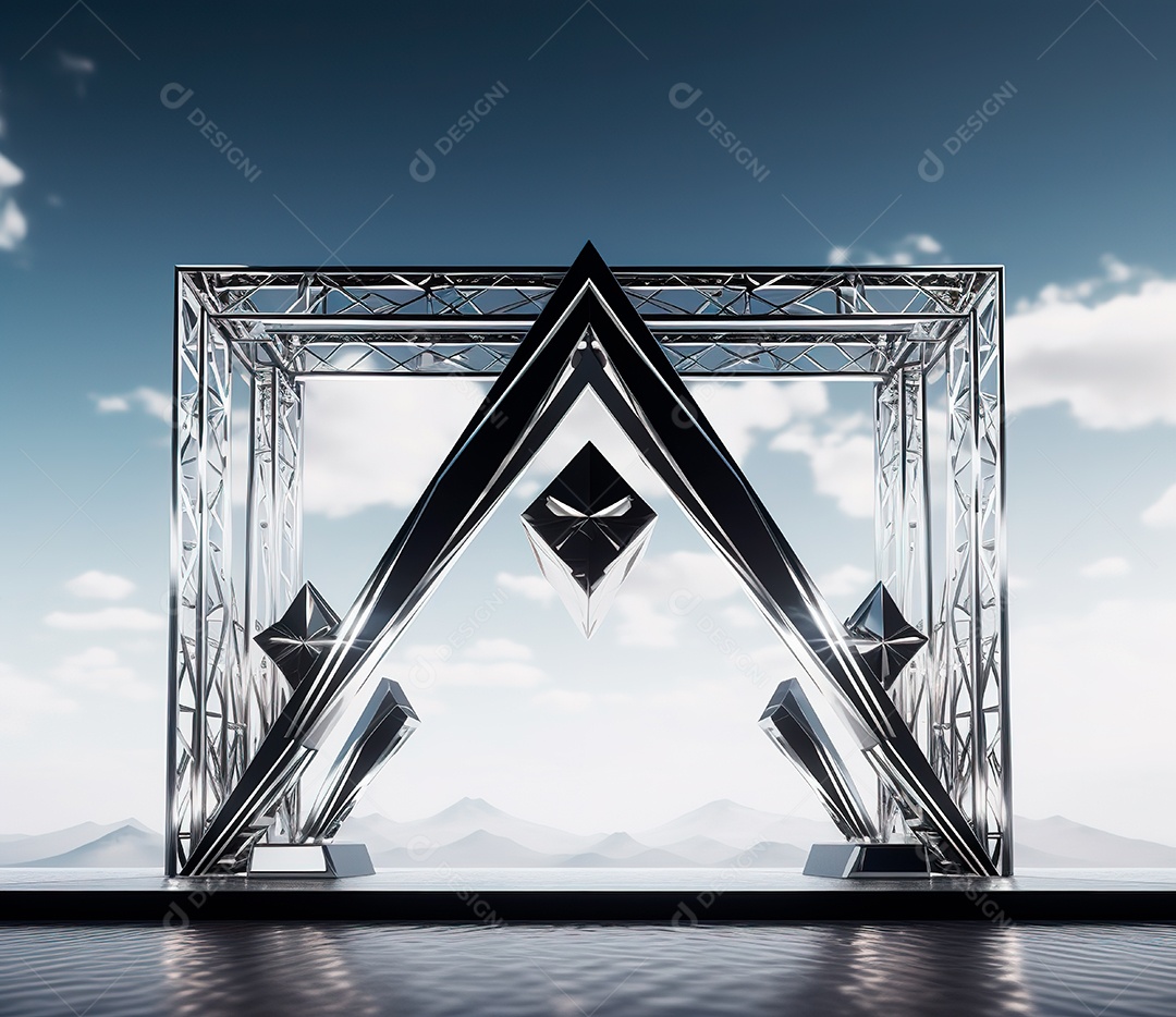 Fotografia de estrutura de ferro, estilo de palco de metal