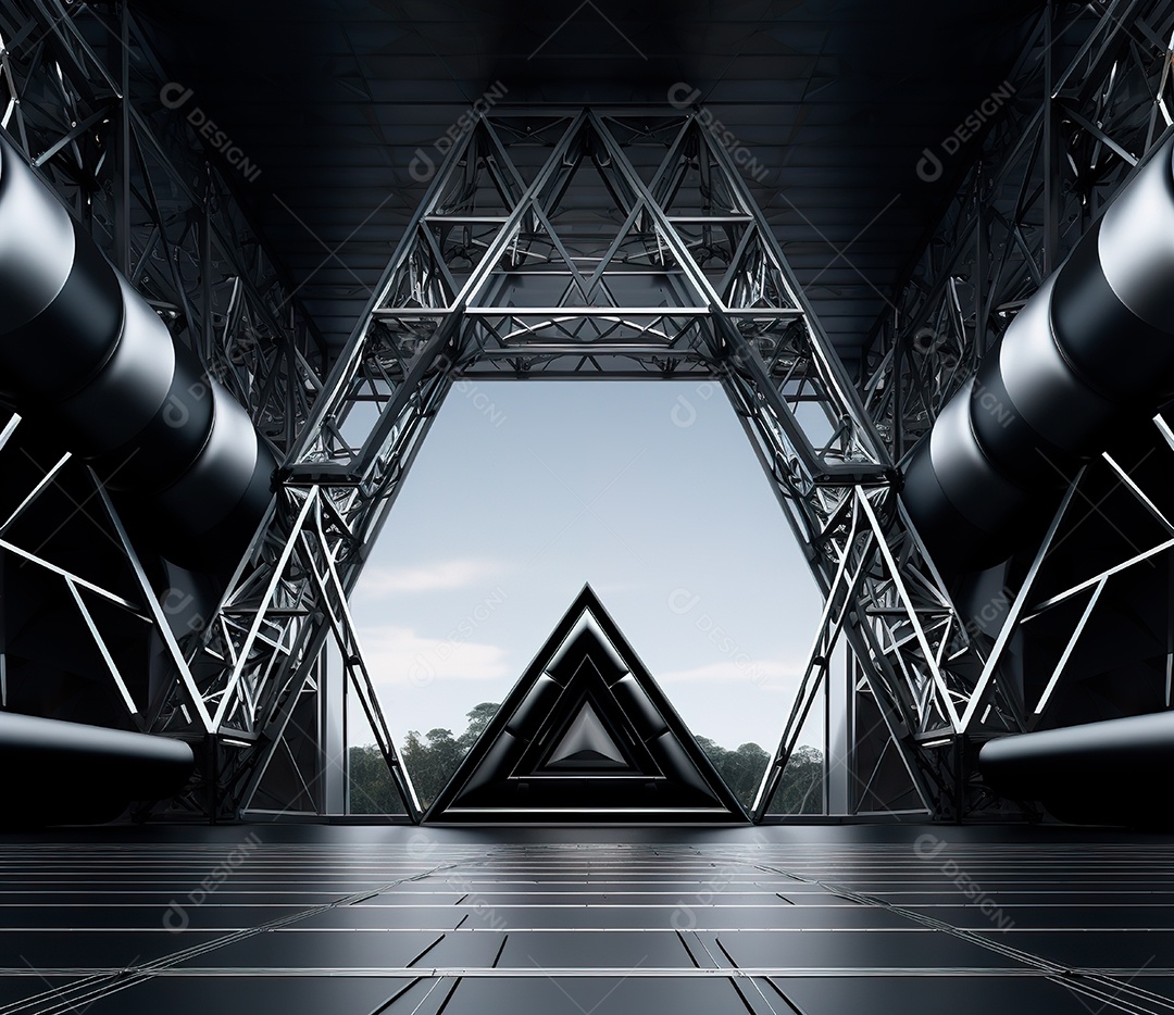 Fotografia de estrutura de ferro, estilo de palco de metal