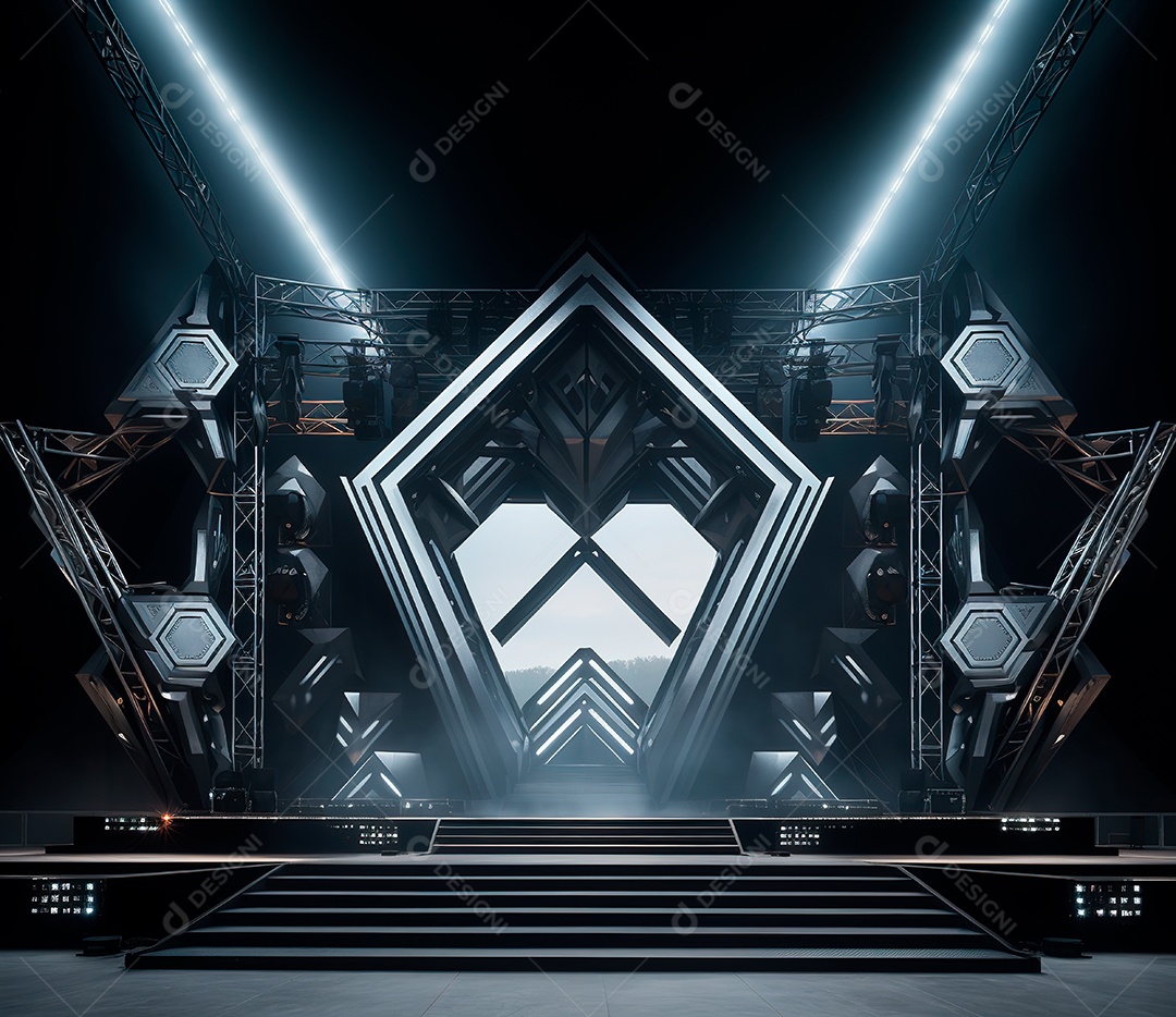 Fotografia de estrutura de ferro, estilo de palco de metal