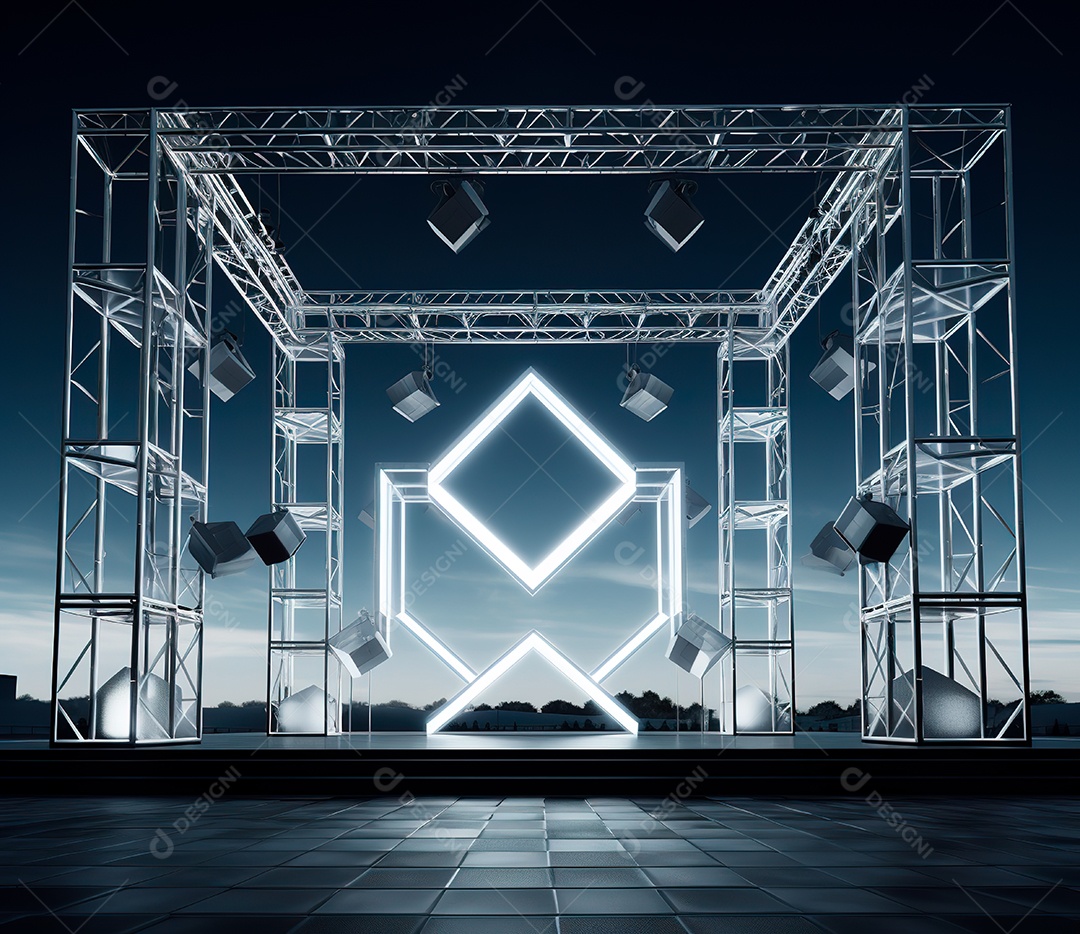 Fotografia de estrutura de ferro, estilo de palco de metal