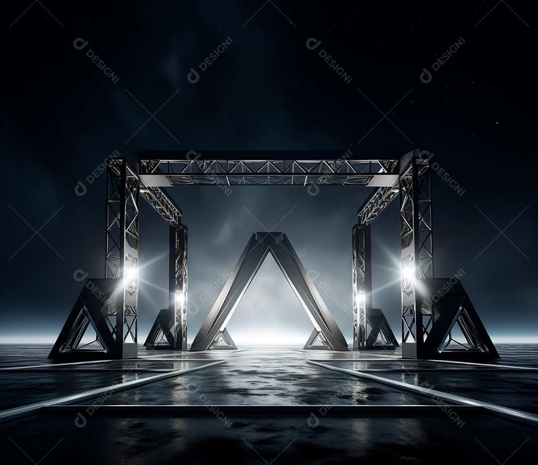 fotografia de estrutura de ferro, estilo de palco de metal208