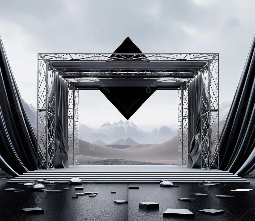 Fotografia de estrutura de ferro, estilo de palco de metal