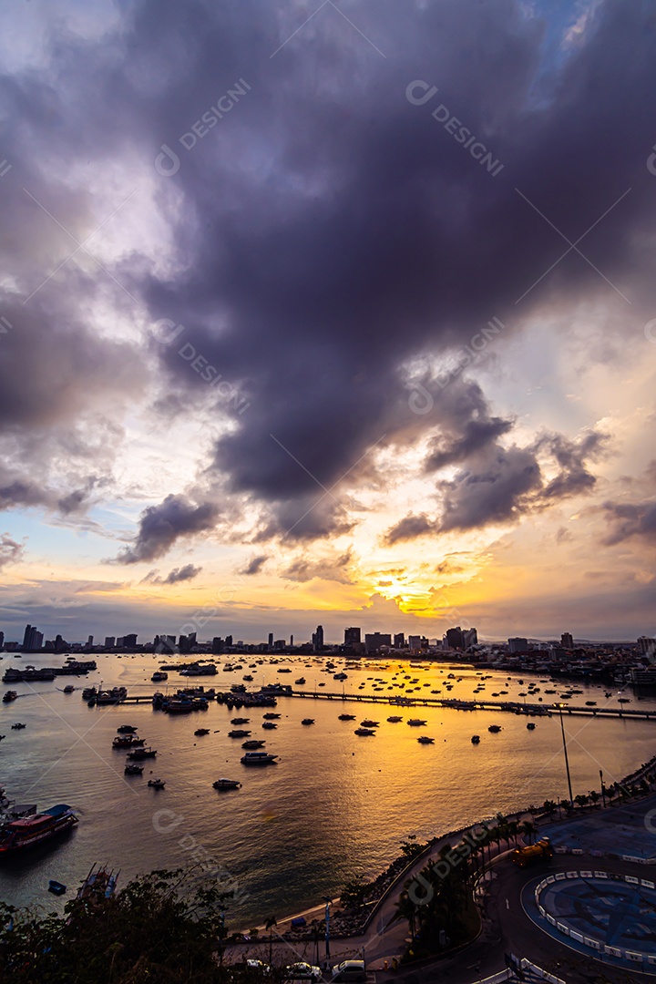 Miradouro da Praia de Pattaya na cidade de Pattaya Chonburi Tailândia
