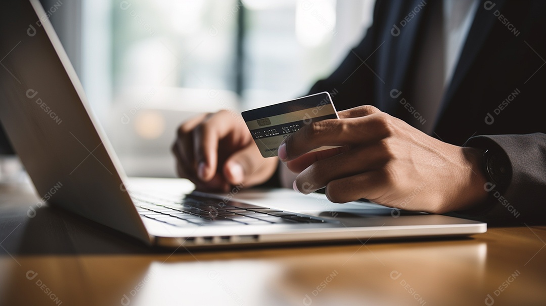 Homem fazendo pagamento com cartão de crédito