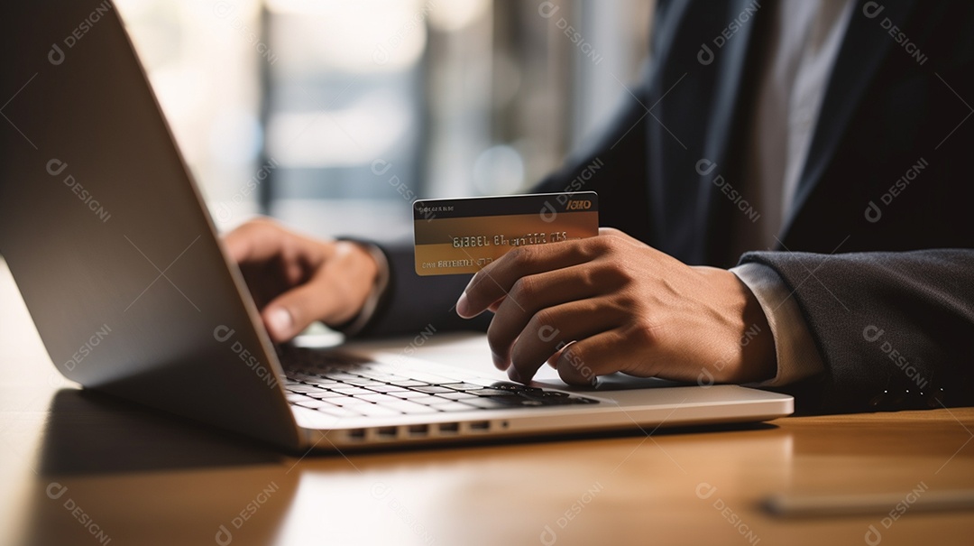 Homem fazendo pagamento com cartão de crédito