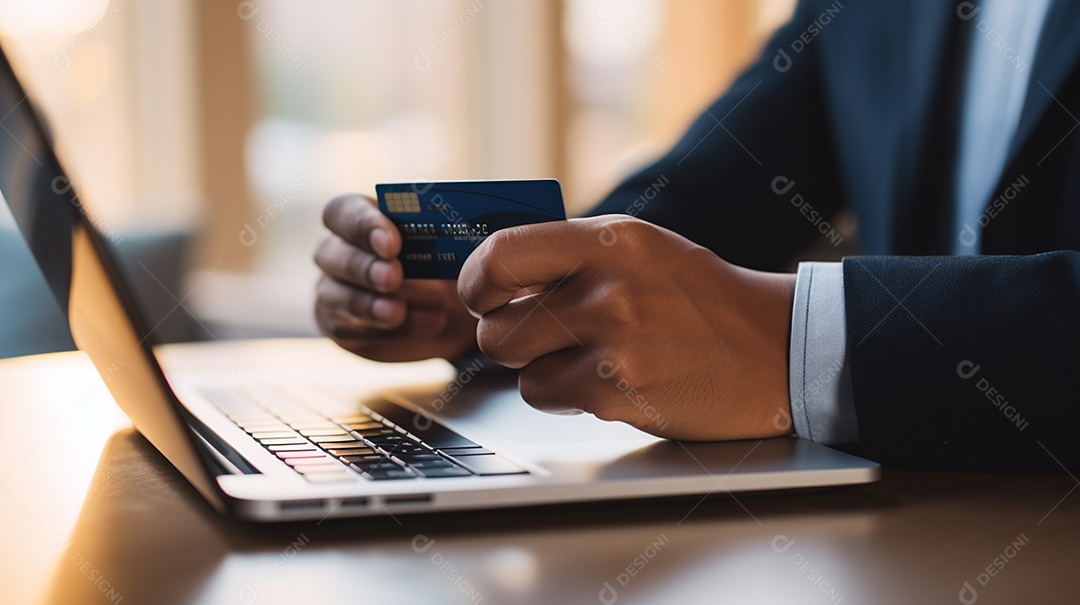 Homem fazendo pagamento com cartão de crédito