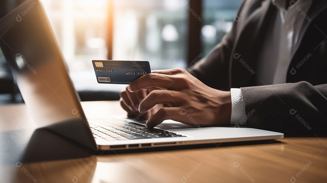 Homem fazendo pagamento com cartão de crédito