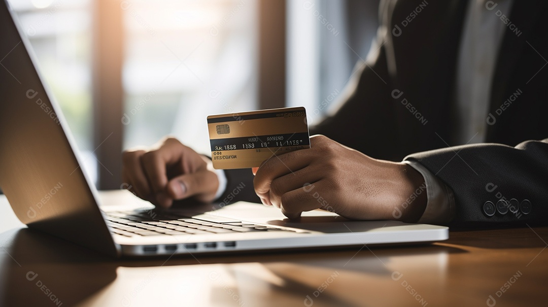 Homem fazendo pagamento com cartão de crédito