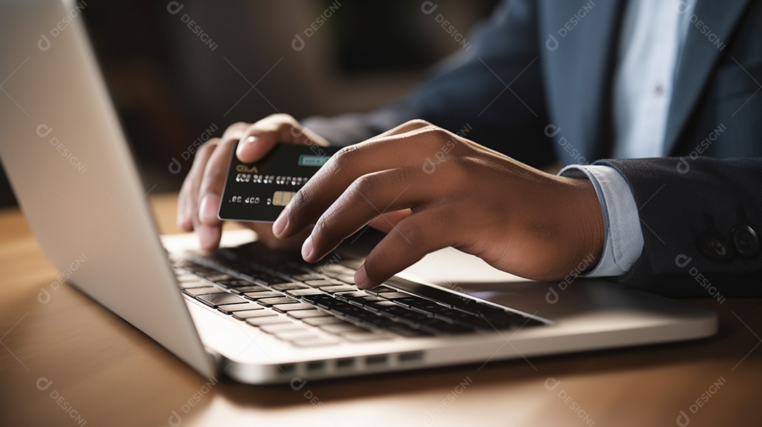 Homem fazendo pagamento com cartão de crédito