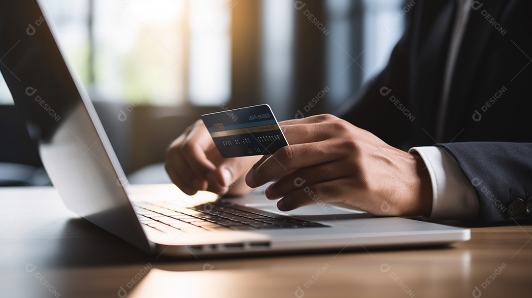 Homem fazendo pagamento com cartão de crédito