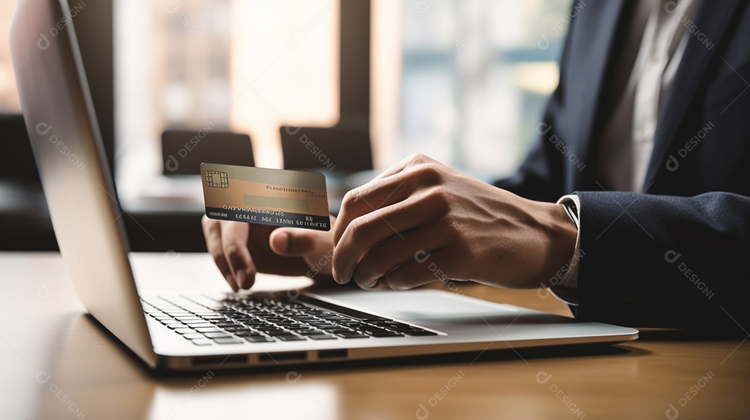 Homem fazendo pagamento com cartão de crédito