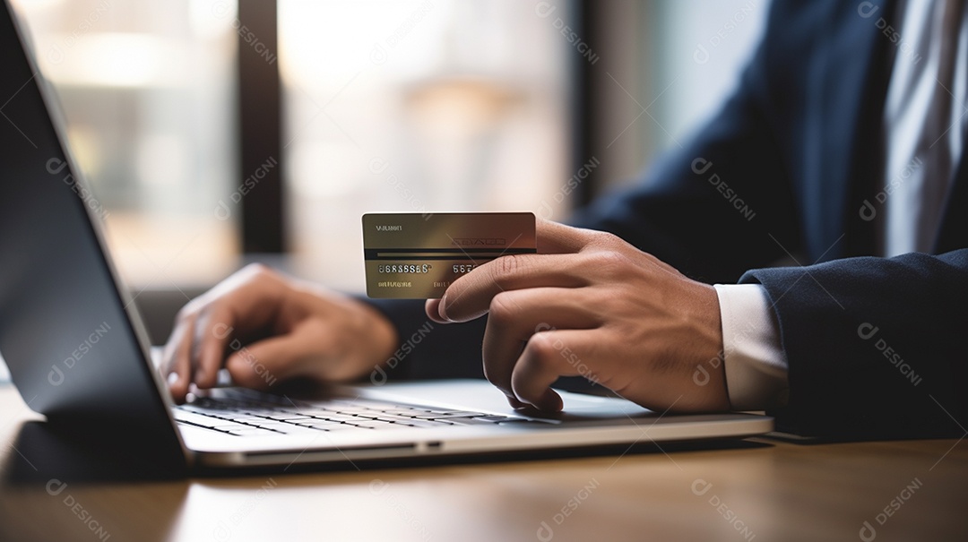 Homem fazendo pagamento com cartão de crédito