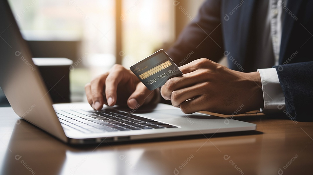 Homem fazendo pagamento com cartão de crédito