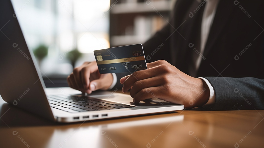 Homem fazendo pagamento com cartão de crédito