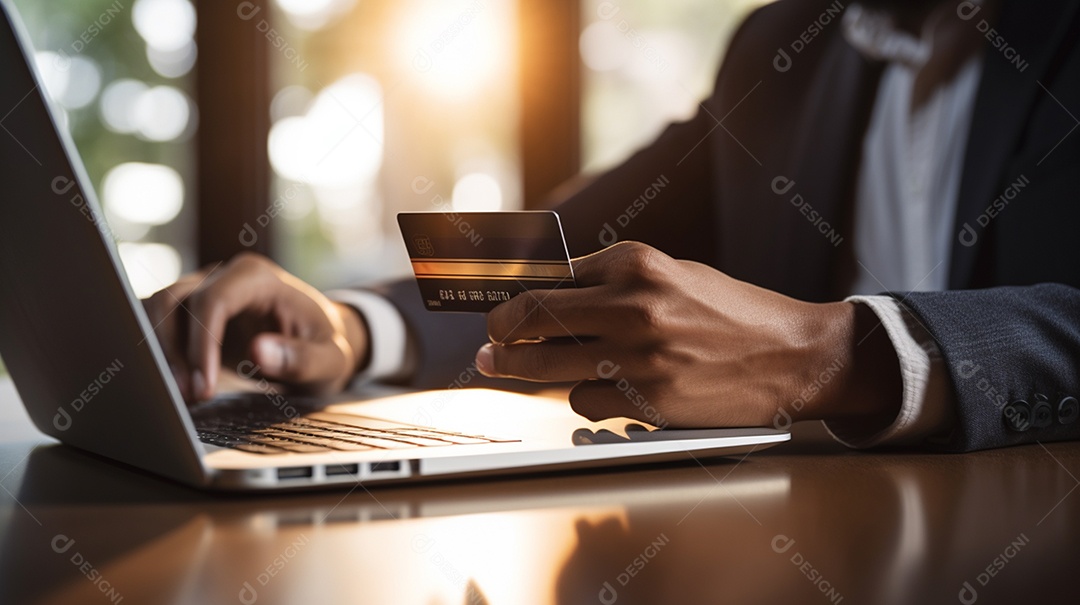 Homem fazendo pagamento com cartão de crédito