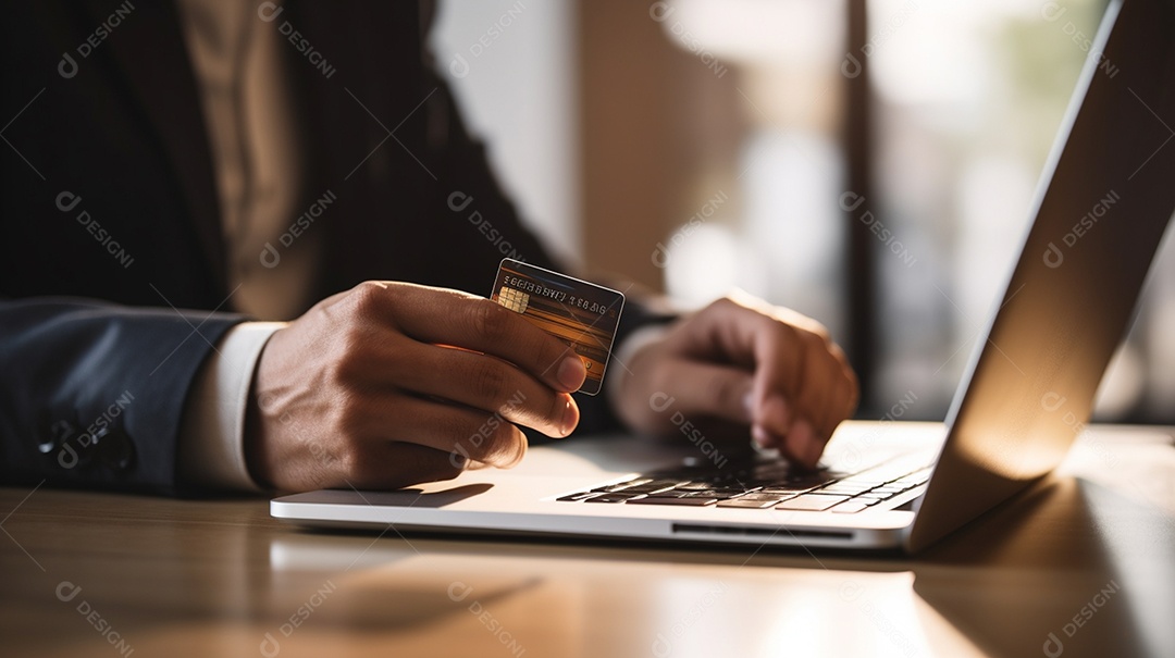 Homem fazendo pagamento com cartão de crédito