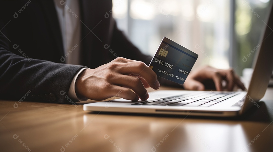 Homem fazendo pagamento com cartão de crédito