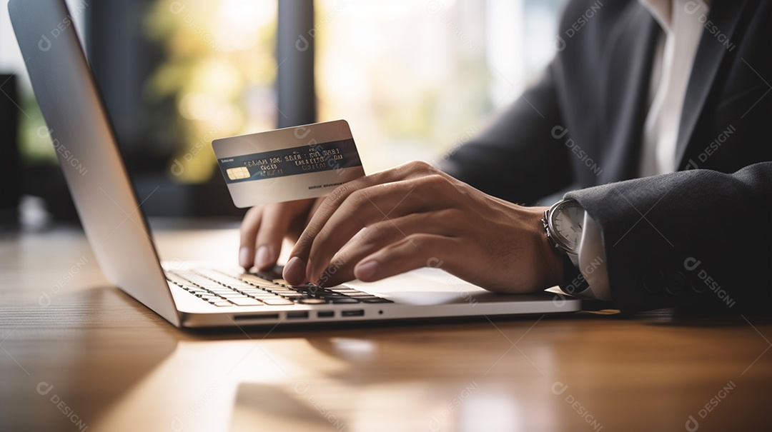 Homem fazendo pagamento com cartão de crédito