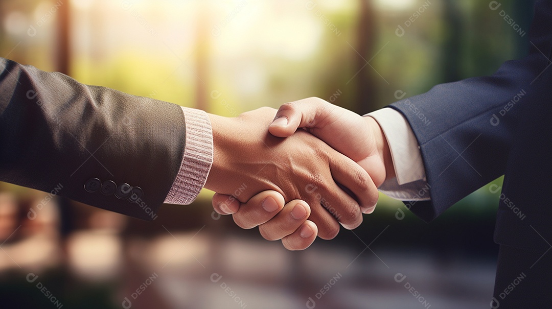 Dois verdadeiros homens de negócios apertam as mãos fechando négocios