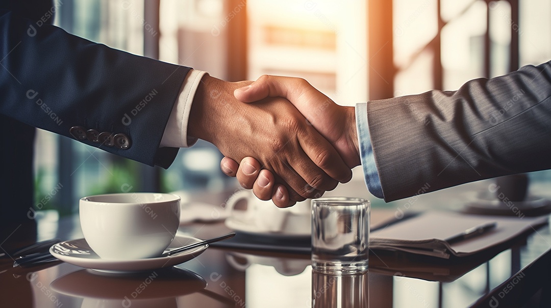 Duas pessoas de negócios discutindo trabalho durante uma reunião