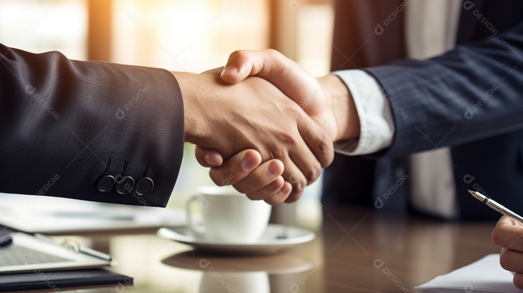 Duas pessoas de negócios discutindo trabalho durante uma reunião