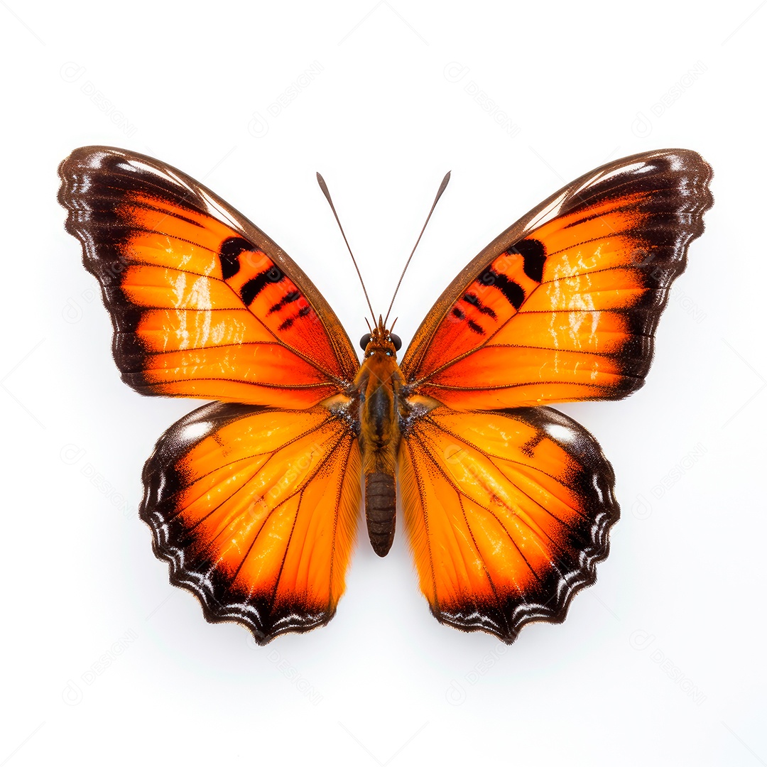 Foto de borboleta laranja com fundo branco