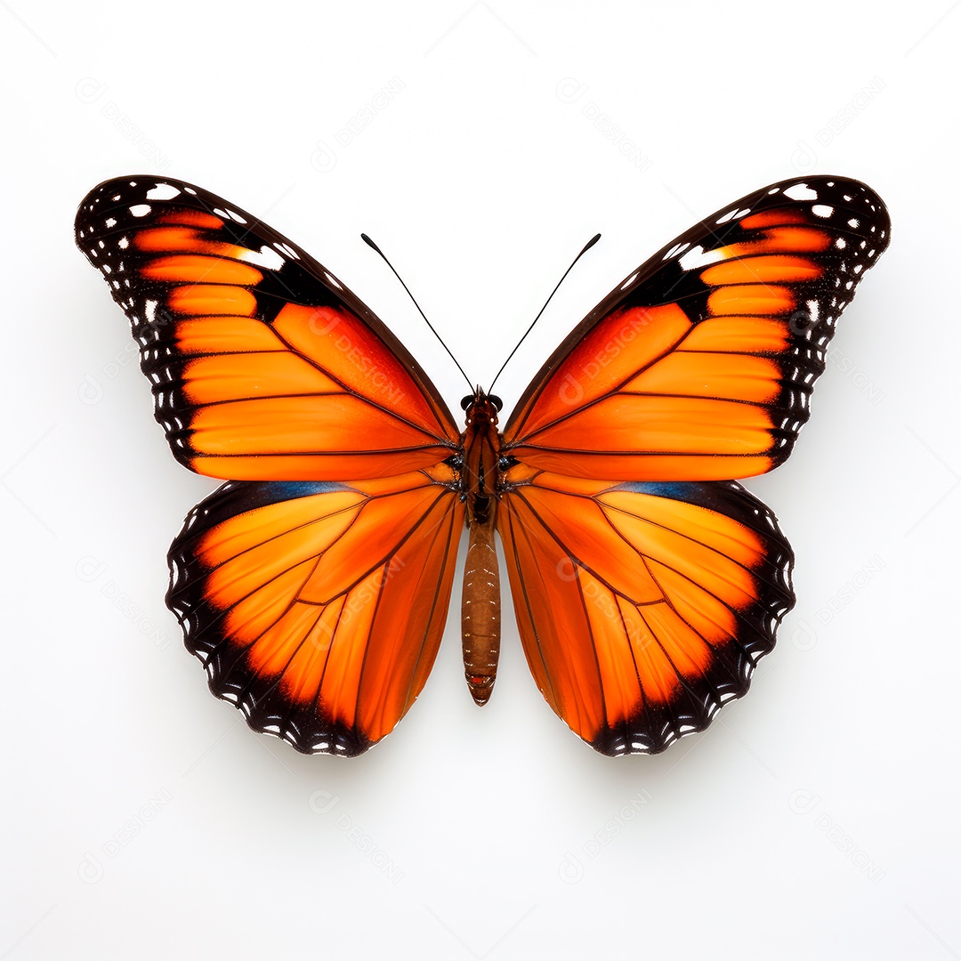 Foto de borboleta laranja com fundo branco