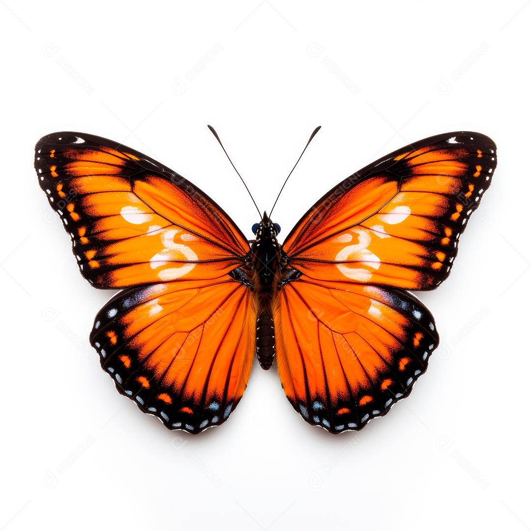 Foto de borboleta laranja com fundo branco