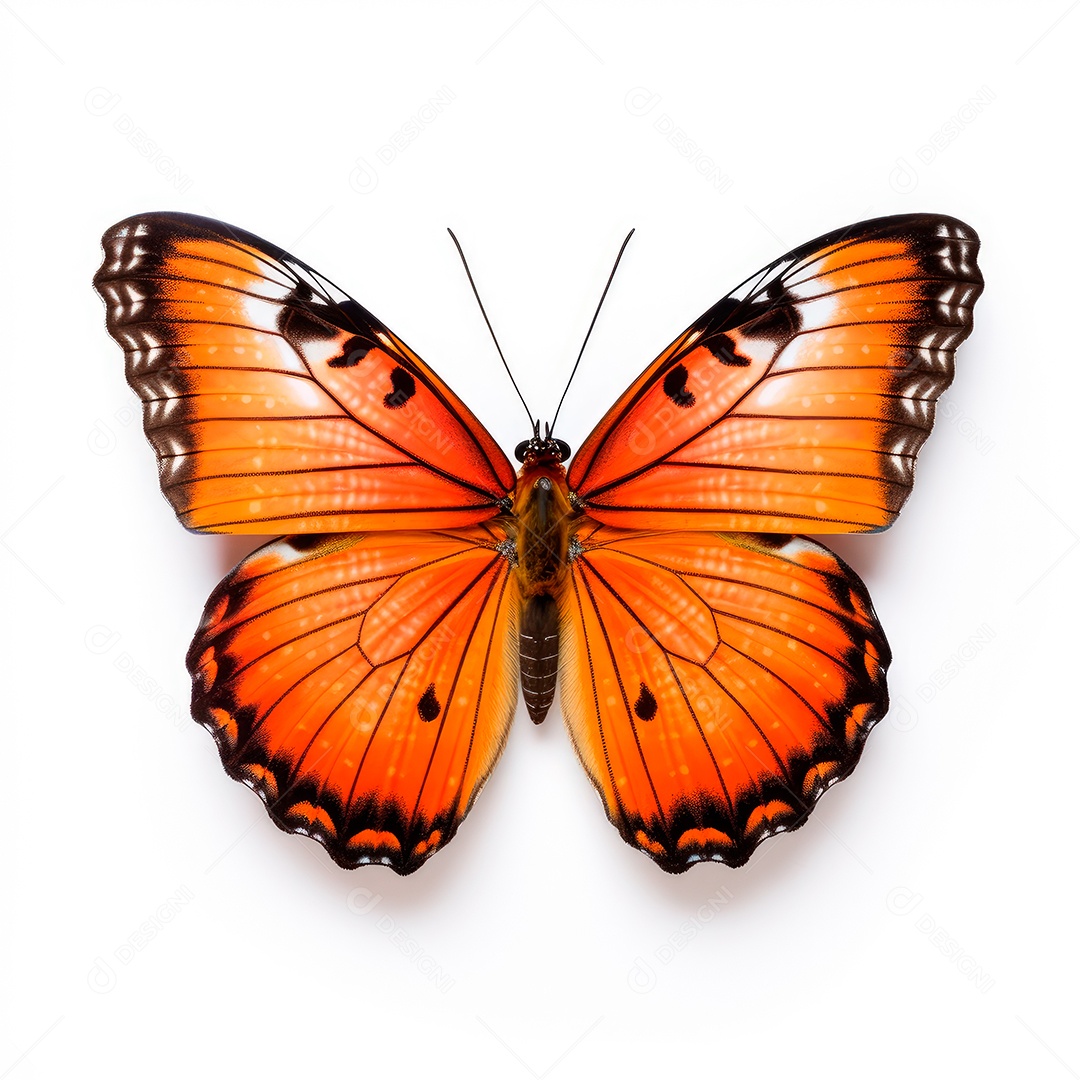 Foto de borboleta laranja com fundo branco
