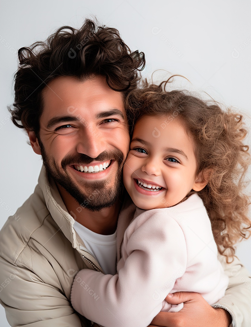 Foto de pai e filha felizes