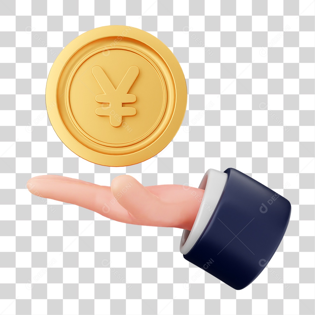 3D Element Hand with Money and Coin PNG Coin Transparent