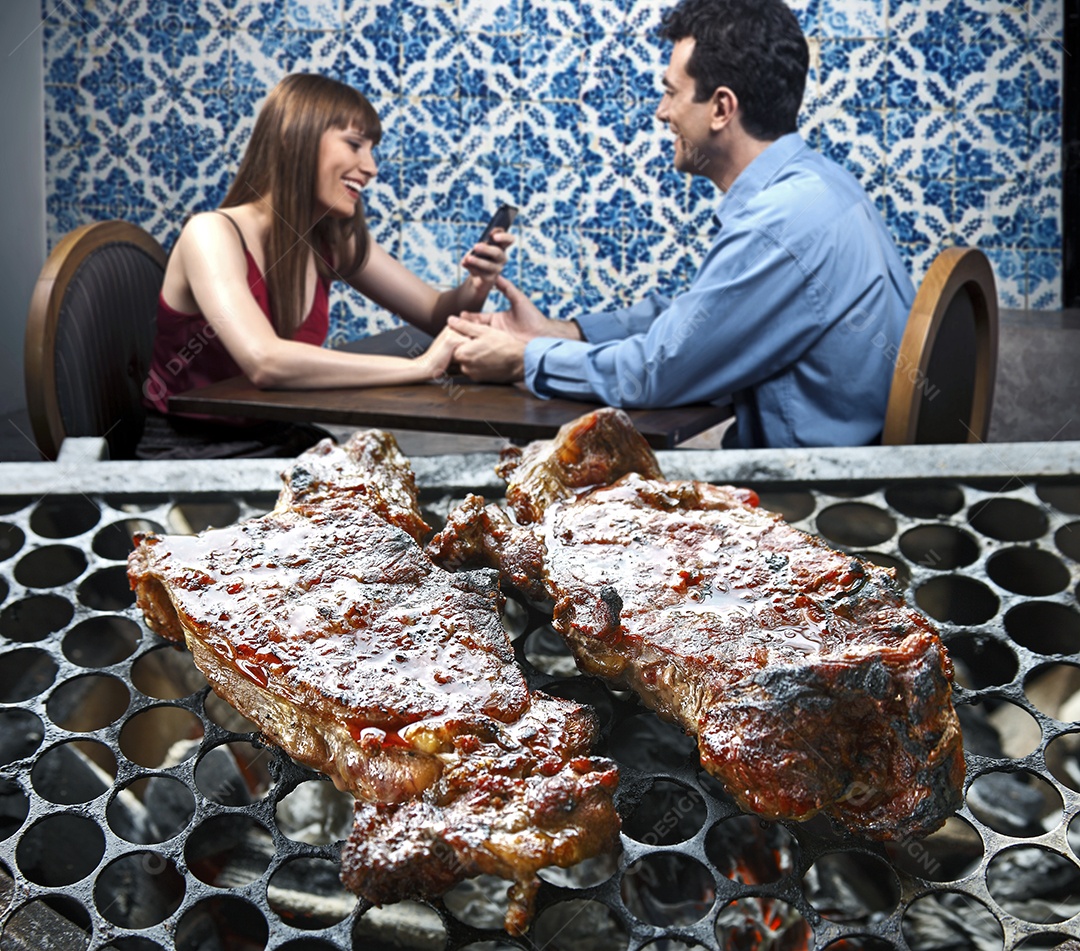 Contra filé assado na grelha