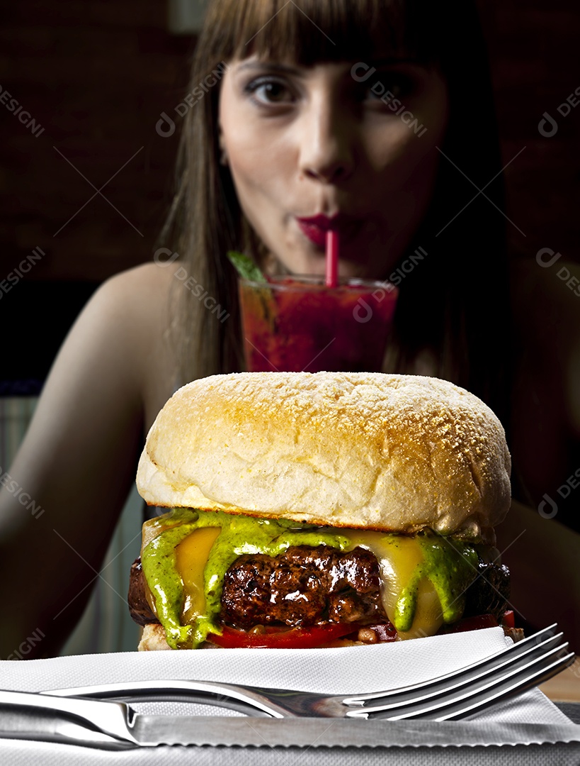 Hamburguer gourmet delicioso