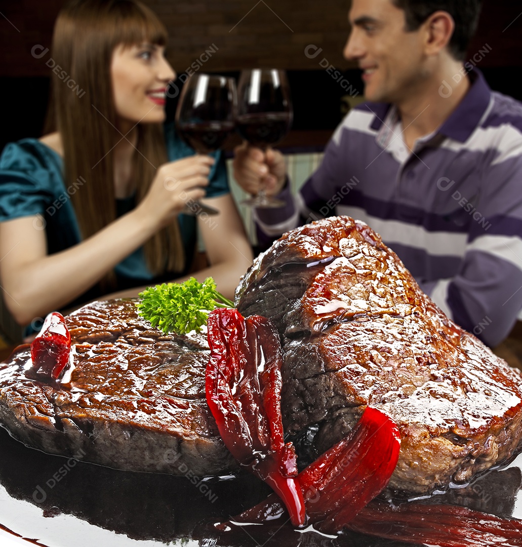 Carne ao molho tinto de vinho