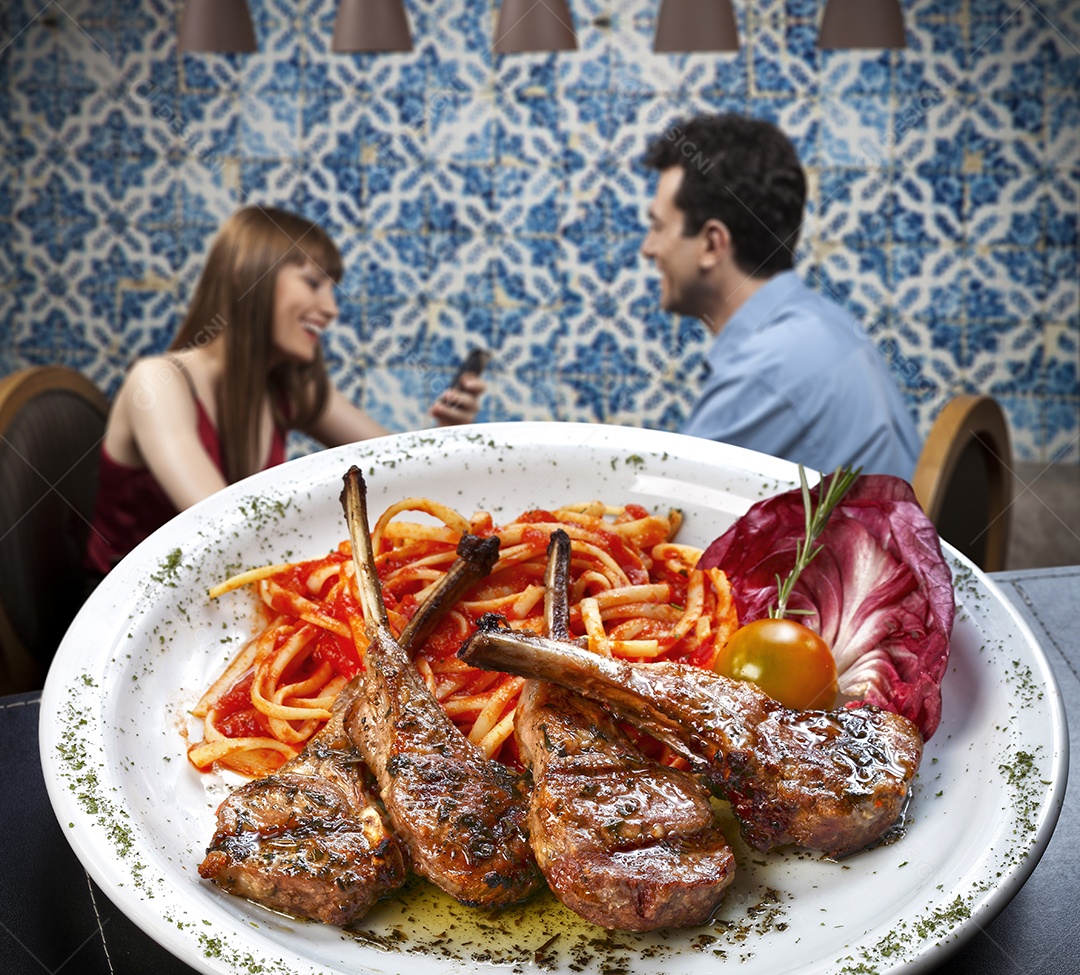 Massa de temperada com costela assada