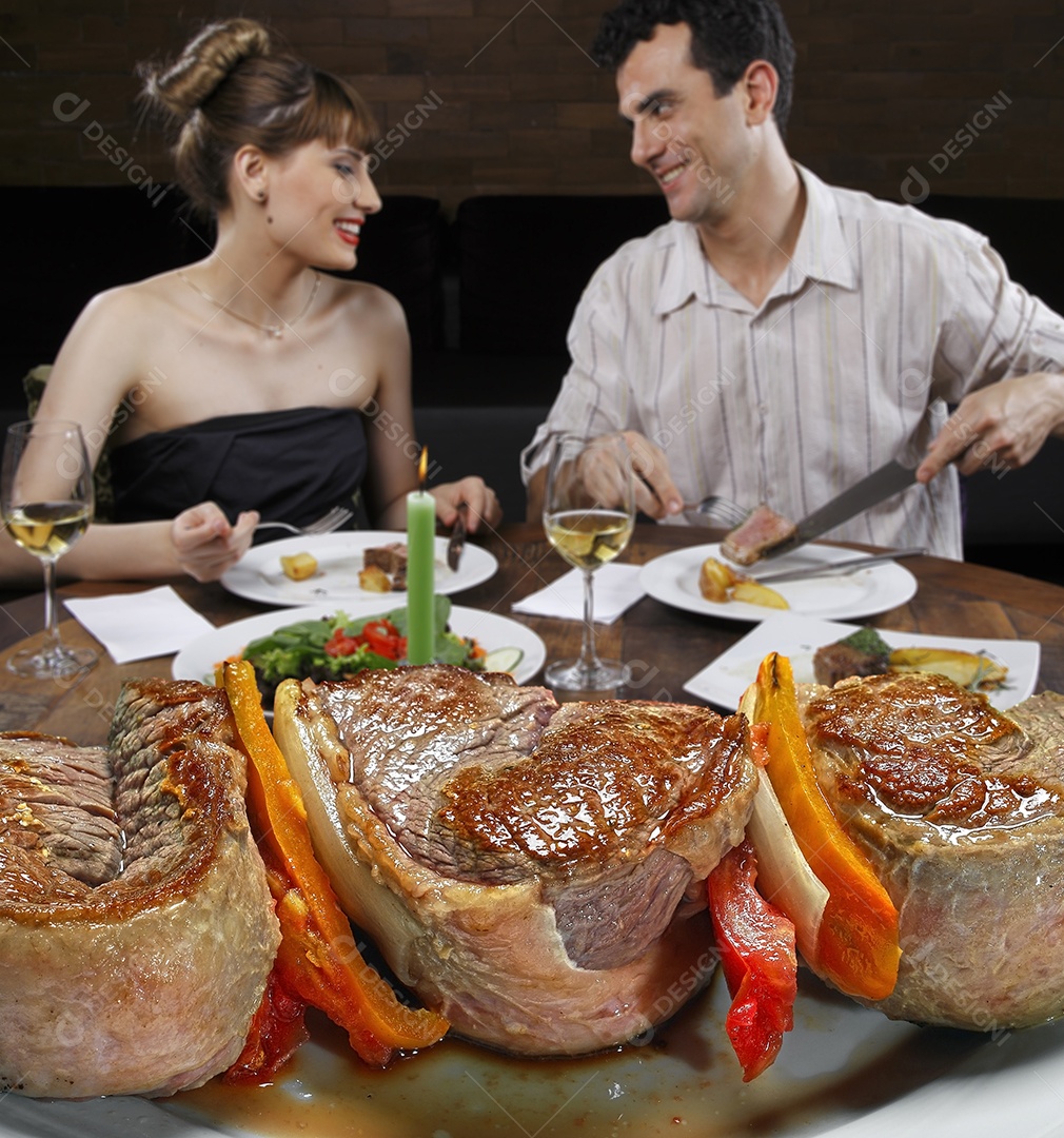 Picanha grelhada com legumes