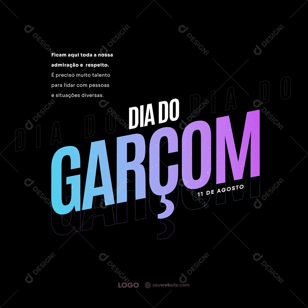 Dia Do Garçom Social Media PSD Editável