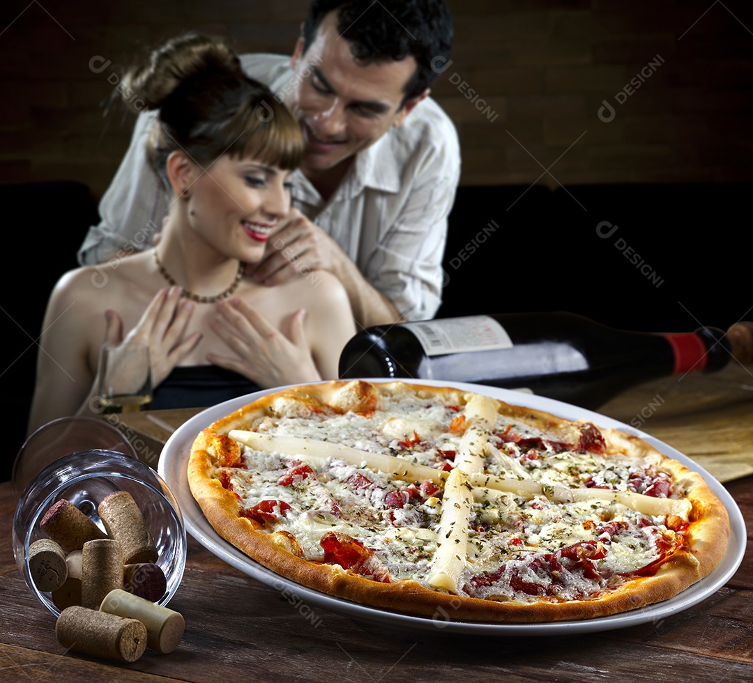 Pizza de catupiry com presunto