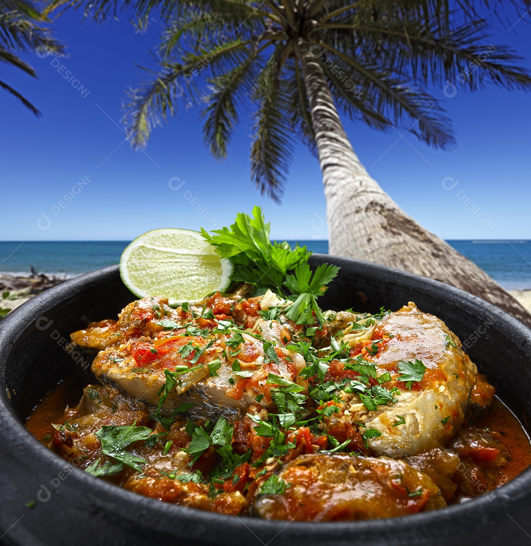 Moqueca com tempero de hortaliça