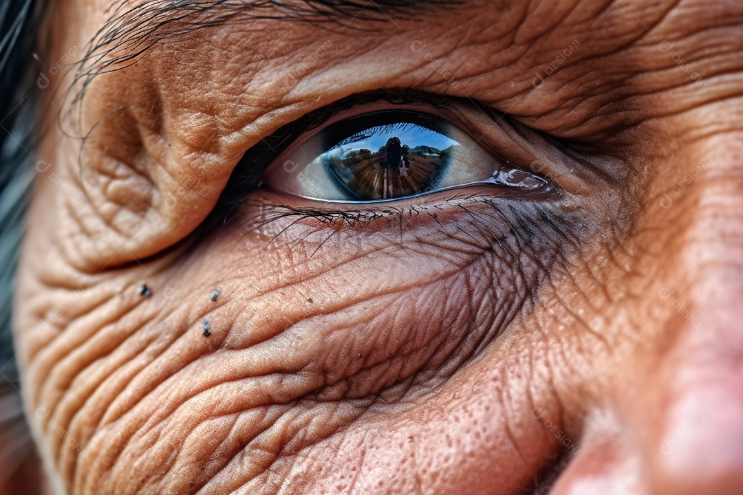 Olhos claro de pessoa idosa