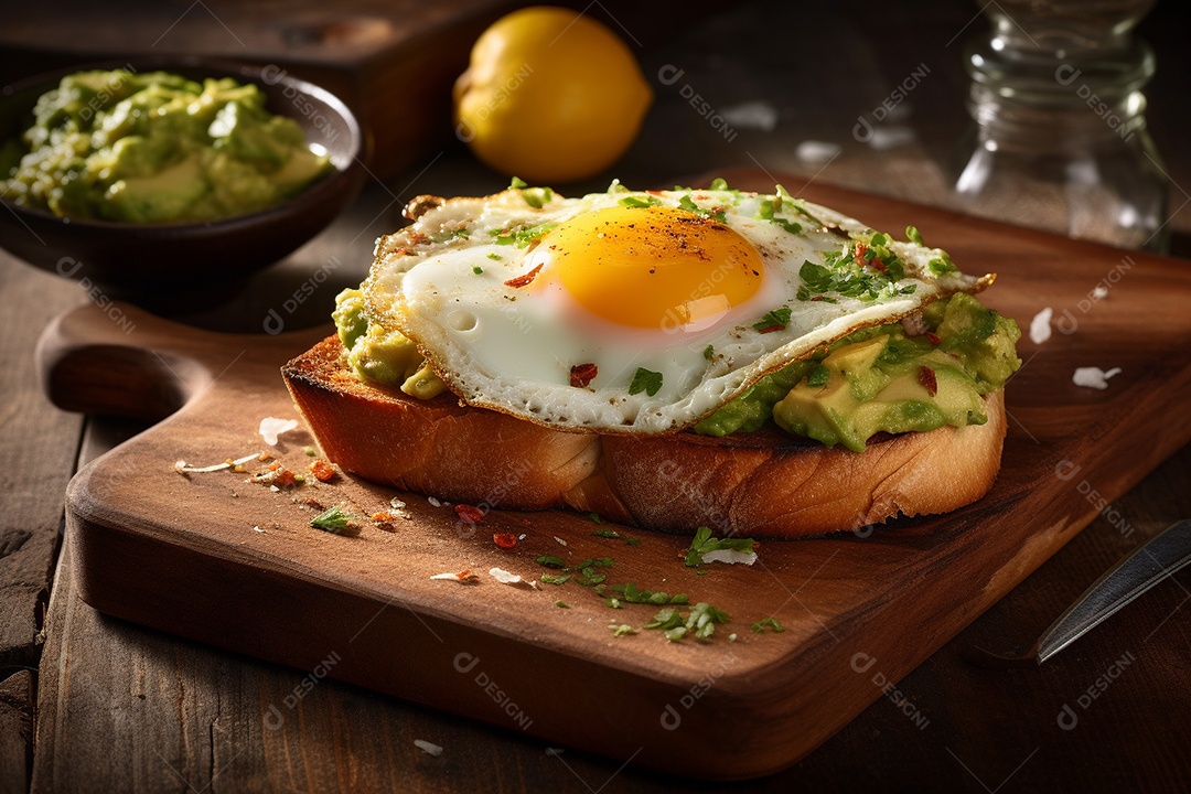 Sanduiche sobre uma tábua de madeira