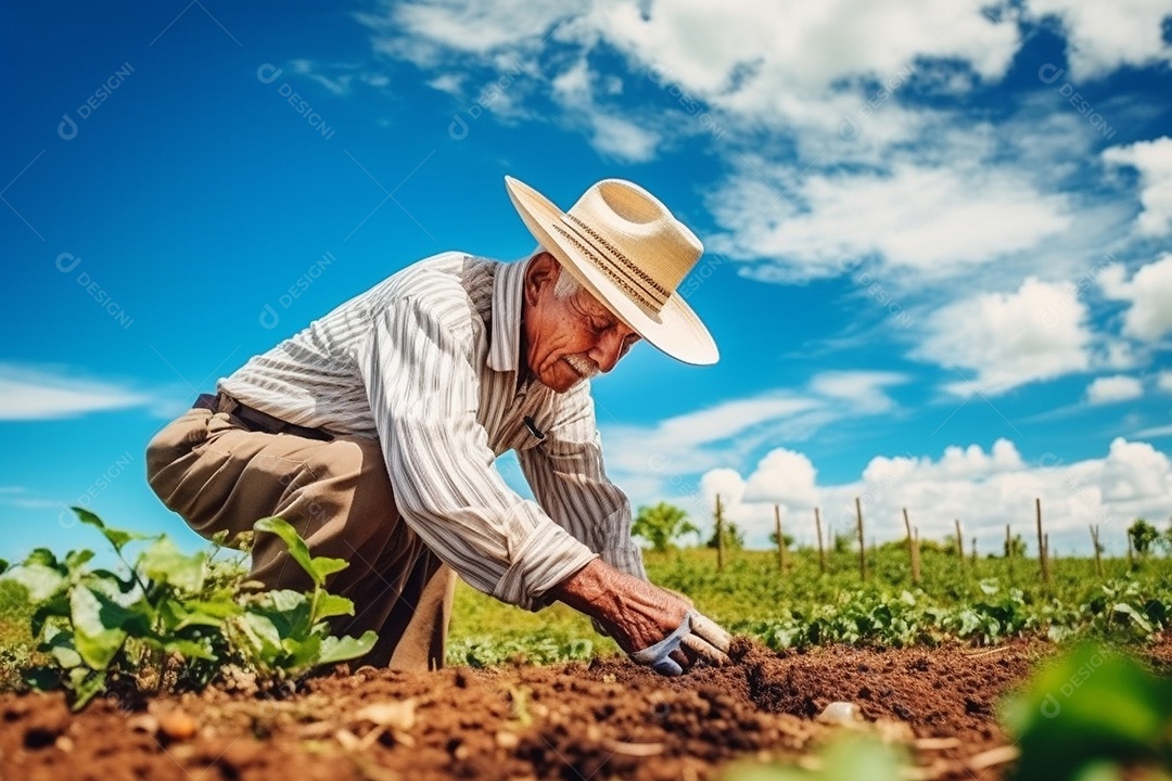Homem idoso agricultor