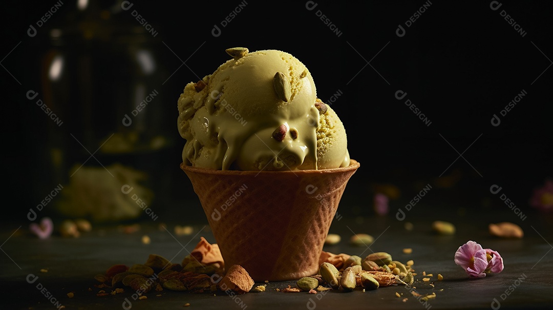 Sorvete saboroso sobre fundo isolado