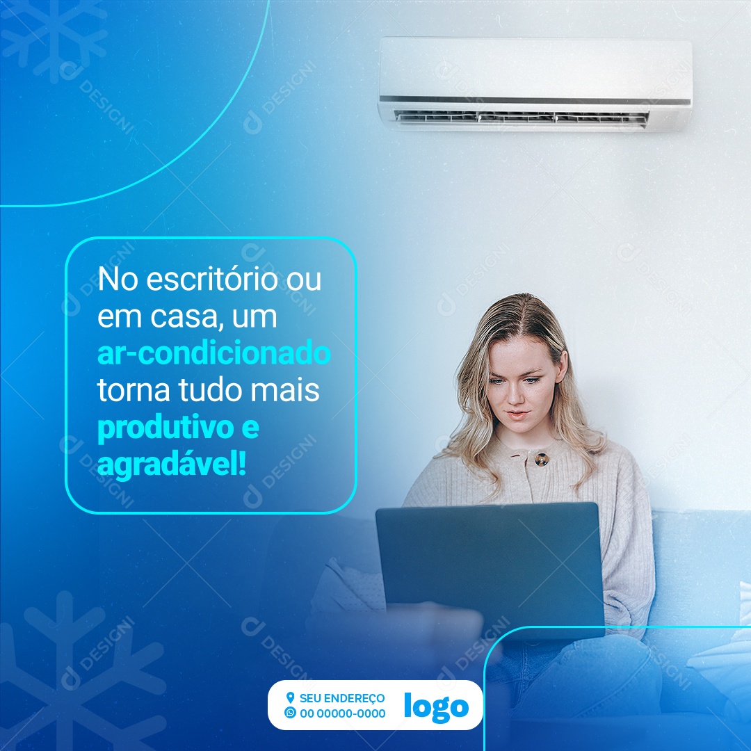 No Escritório ou Em Casa Social Media PSD