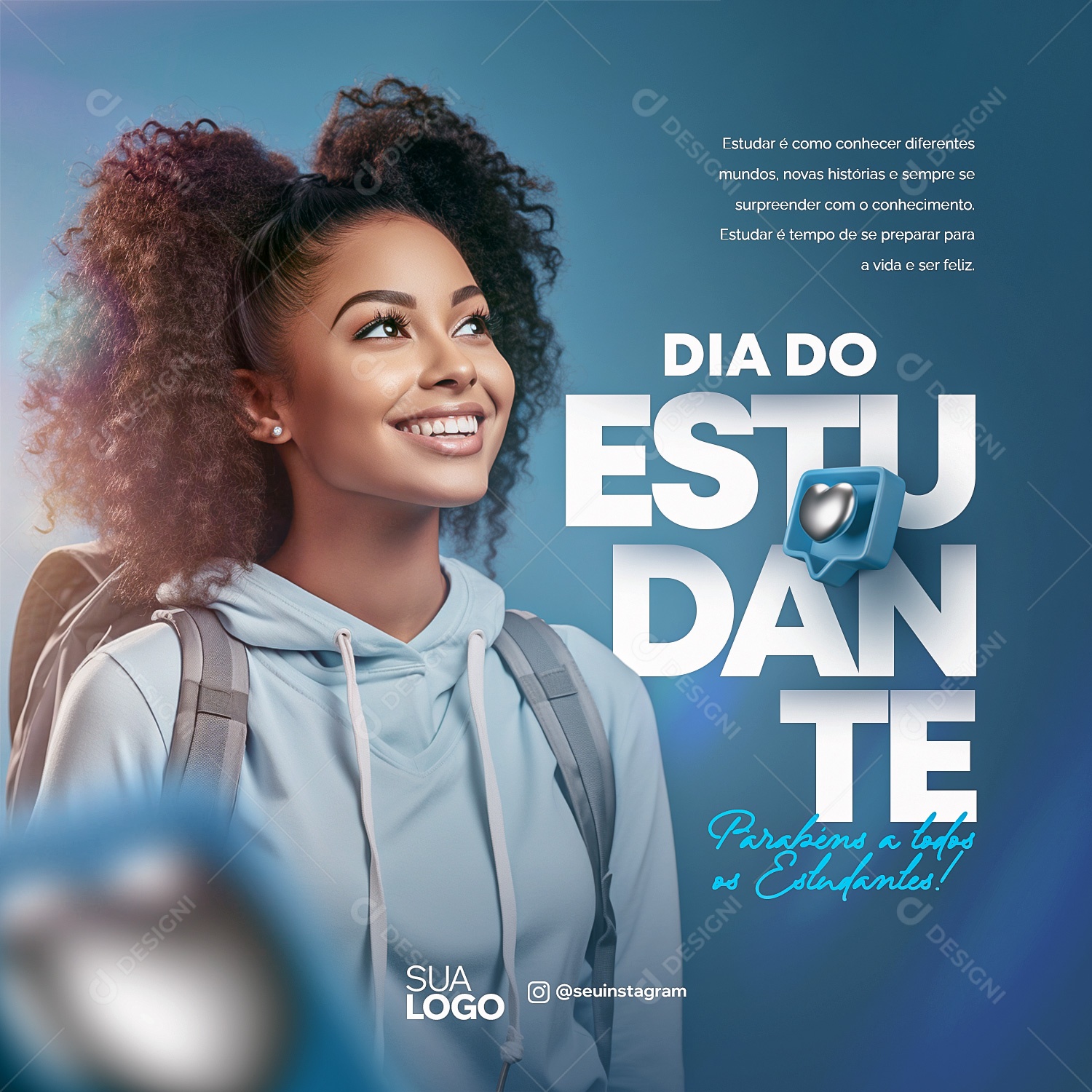 Social Media Dia Do Estudante Parabéns a Todos PSD Editável