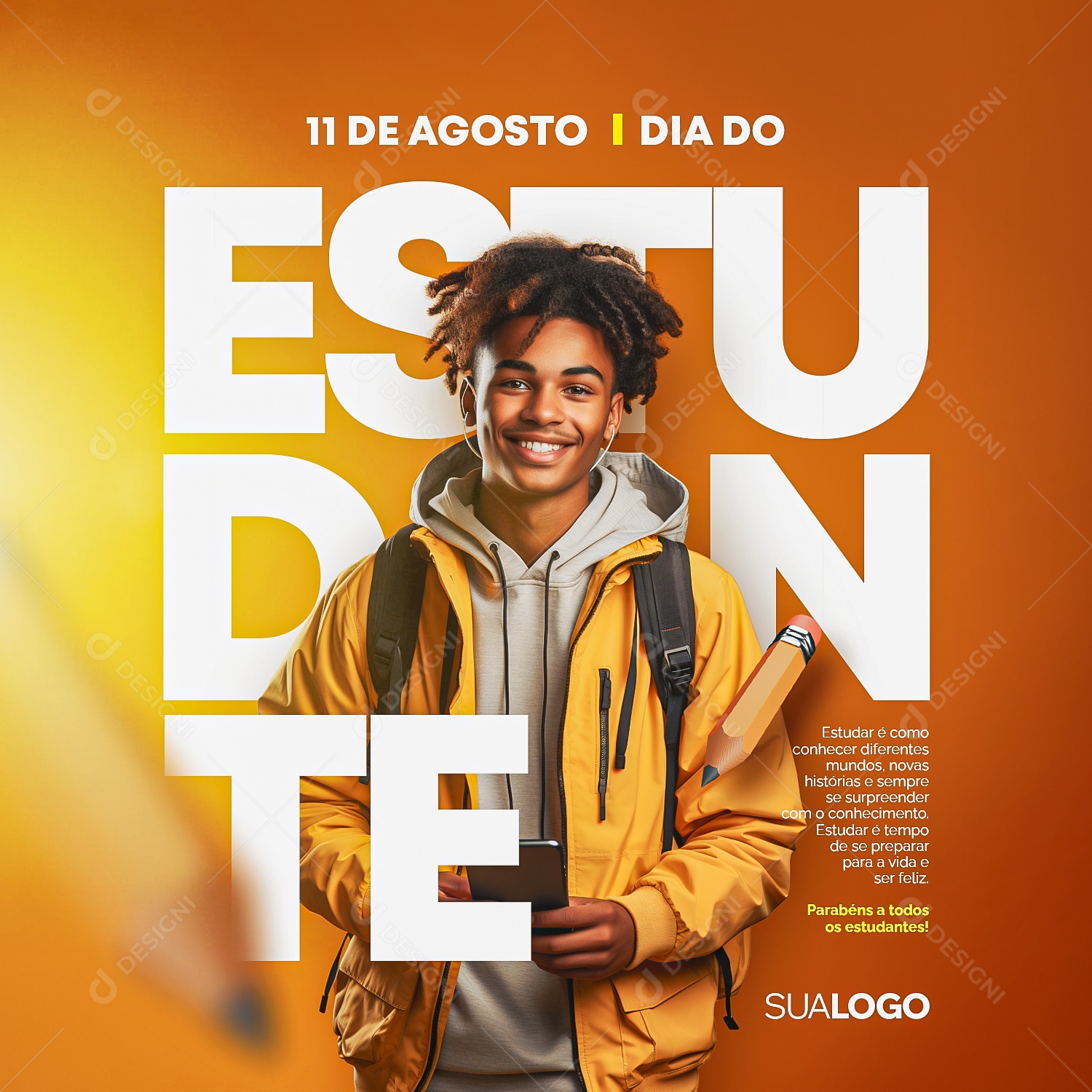 Dia Do Estudante 11 De Agosto Social Media PSD Editável