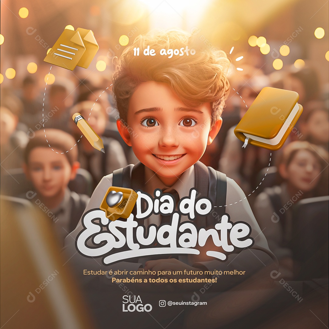 Social Media Dia Do Estudante Um Futuro Muito Melhor PSD Editável