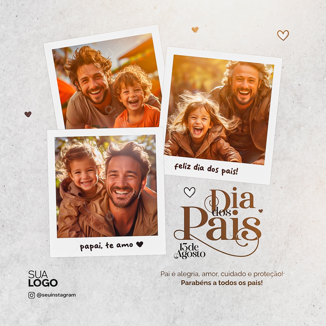 Dia Dos Pais Parabéns a Todos Social Media PSD Editável